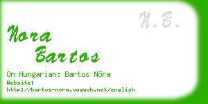nora bartos business card